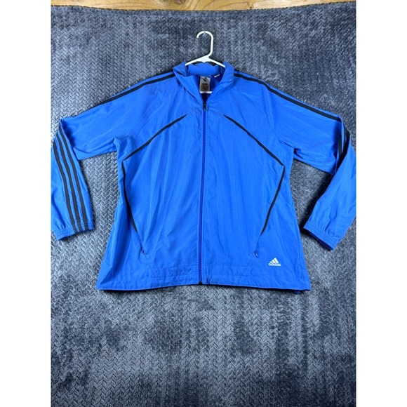 adidas Jackets & Blazers - Vintage Adidas Track Jacket Women XL Blue Raglan Sleeve Runner Athletic Full Zip
